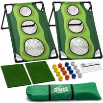 Jogo de golfe Cornhole Vulcano Sports Par 1 com 16 bolas de espuma