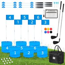 Jogo de golfe JIIFO com 2 tacos destros para famílias e adultos Jogo de golfe JIIFO com 2 tacos destros para famílias e adultos
