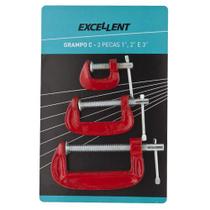 Jogo de grampo "C" com 3 peças 1",2",3" 3kw Eda