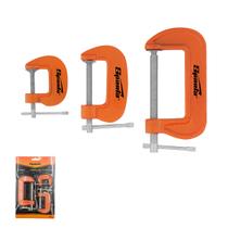 Jogo de Grampos Sargento Tipo C - 3 tamanhos 25-50-75mm