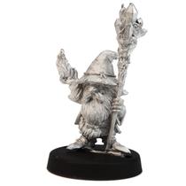 Jogo de guerra em miniatura Stonehaven Gnome Wizard masculino de 28 mm