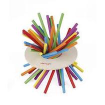 Jogo de Habilidade PEGA VARETA JANOD - 36 Varetas, Disco e Dado de Madeira