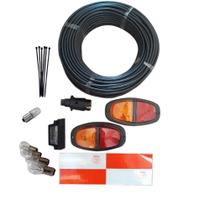 Jogo De Instalação Carretinha Reboque Com Lâmpadas Halógena