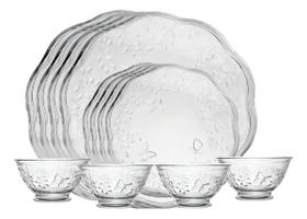 Jogo De Jantar 12 Peças New Butterfly Borboletas Cristal Ecológico Lyor