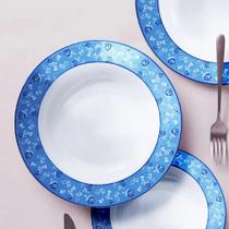 Jogo de Jantar 16 Peças Secret Garden Azul Germer Porcelana