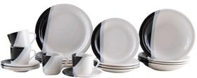 Jogo de Jantar 19 Pç Ceramica Estampado Alto Brilho Luxx Black Jogo de Jantar 19 Pç Ceramica Estampado Alto Brilho Luxx Black