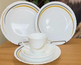 Jogo de Jantar 20 Pç Ceramica Estampado Alto Brilho Luxx Lines Jogo de Jantar 20 Pç Ceramica Estampado Alto Brilho Luxx Lines