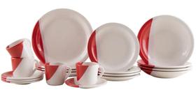 Jogo de Jantar 20 Pç Ceramica Estampado Alto Brilho Luxx Red
