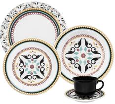 Jogo de Jantar 20 Pç Oxford Ceramica Estampado Alto Brilho