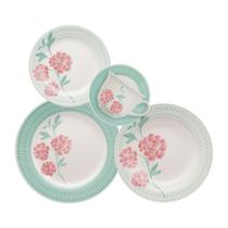 Jogo de Jantar 20 Peças Cerâmica Chá Bloom Biona