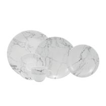Jogo De Jantar 20 Peças Chá Marmore Porcelana Schmidt Jogo De Jantar 20 Peças Chá Marmore Porcelana Schmidt