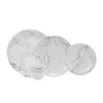 Jogo de Jantar 20 Peças Chá Marmore Porcelana Schmidt Jogo de Jantar 20 Peças Chá Marmore Porcelana Schmidt