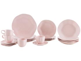 Jogo de Jantar 20 Peças Ryo Chá Pink Sand Porcelana Oxford