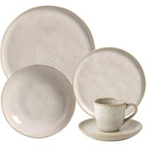Jogo de Jantar 30 Peças Off White Porto Brasil Cerâmica Aparelho 6 Pessoas Mesa Posta