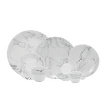Jogo de Jantar 42 Peças Chá Marmore Porcelana Schmidt