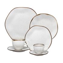 Jogo de Jantar 42 Peças Porcelana Chá Café Maresia Oxford