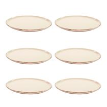 Jogo De Jantar 6 Pratos Raso de Cerâmica Tailandesa Laguna OFF 27cm - Cozinha,Restaurante,Hotel.