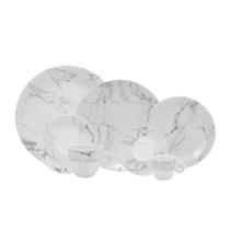 Jogo de Jantar 84 Peças Chá Marmore Porcelana Schmidt Jogo de Jantar 84 Peças Chá Marmore Porcelana Schmidt