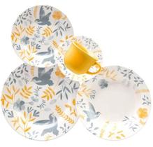 Jogo de Jantar Alto Brilho 20 PC Ceramica Inglesa Yellow Birds