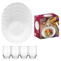 Jogo De Jantar Branco 16 Peças Cozinha Louça Pratos E Copos