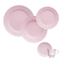 Jogo de Jantar Chá 20 Peças Rosa Tassel Germer Porcelanas