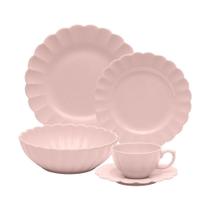 Jogo de Jantar Chá 30 Pçs Porcelana Oxford Flora Dália: Rosa Suave Jogo de Jantar Chá 30 Pçs Porcelana Oxford Flora Dália: Rosa Suave