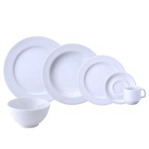 Jogo de Jantar Chá C/ Bowl Tigela 36 pçs Porcelana Branca