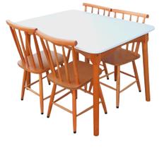 Jogo De Jantar Colonial Brisa Mesa 110x80cm 04 Cadeiras Mel, Rustico TOP