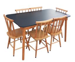 Jogo de Jantar Colonial Brisa Mesa 137X80 cm 06 Cadeiras Top