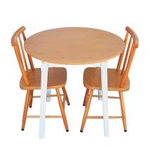 Jogo de Jantar Colonial Brisa Mesa 80cm + 02 Cadeiras TOP - Rustico Linda ( Redonda )