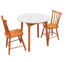 Jogo de Jantar Colonial Brisa Mesa 80cm + 02 Cadeiras TOP - Rustico Linda ( Redonda )