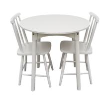 Jogo de Jantar Colonial Brisa Mesa 80cm Branca + 02 Cadeiras Brancas - Rustico Linda ( Redonda ) Jogo de Jantar Colonial Brisa Mesa 80cm Branca + 02 Cadeiras Brancas - Rustico Linda ( Redonda )
