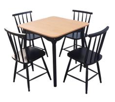 Jogo de Jantar Colonial Brisa Mesa 80X80 cm 04 Cadeiras Top QUADRADA Jogo de Jantar Colonial Brisa Mesa 80X80 cm 04 Cadeiras Top QUADRADA