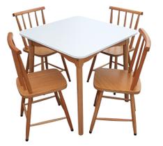 Jogo de Jantar Colonial Brisa Mesa 80X80 cm 04 Cadeiras Top QUADRADA