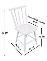 Jogo de Jantar Colonial Brisa Mesa 90 cm Mel + 04 Cadeiras Brancas Rustico