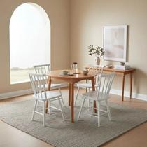 Jogo de Jantar Colonial Brisa Mesa 90 cm Mel + 04 Cadeiras Brancas Rustico Jogo de Jantar Colonial Brisa Mesa 90 cm Mel + 04 Cadeiras Brancas Rustico