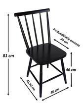 Jogo de Jantar Colonial Brisa Mesa 90 cm Mel + 04 Cadeiras Preta Rustico