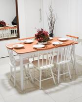 Jogo De Jantar Colonial Clássico Mesa 140x80 6 Cadeiras Brancas Cozinha Jogo De Jantar Colonial Clássico Mesa 140x80 6 Cadeiras Brancas Cozinha