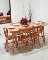 Jogo De Jantar Colonial Clássico Mesa 140x80 6 Cadeiras Todo Mel Cozinha