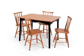 Jogo De Jantar Colonial Clássico Mesa Soft 4 Cadeiras Cozinha - TreeArbor