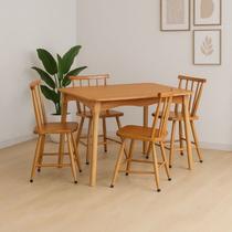 Jogo De Jantar Colonial Clássico Mesa Soft 4 Cadeiras Cozinha