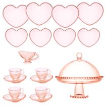 Jogo de Jantar e Café 18 Peças Modelo Coração Cristal Linha Pearl Wolff Jogo de Jantar e Café 18 Peças Modelo Coração Cristal Linha Pearl Wolff