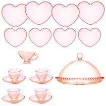 Jogo de Jantar e Café 18 Peças Modelo Coração Cristal Linha Pearl Wolff Jogo de Jantar e Café 18 Peças Modelo Coração Cristal Linha Pearl Wolff