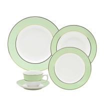 Jogo de Jantar e Chá Oxford Flamingo Classic Verde 30 Peças Porcelana Jogo de Jantar e Chá Oxford Flamingo Classic Verde 30 Peças Porcelana
