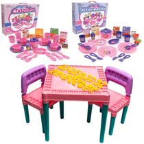 Jogo de Jantar e Meu Chazinho Brincadeira Real com Mesinha