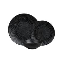 Jogo de jantar em cerâmica L'Hermitage Tourbillon 18 peças preta