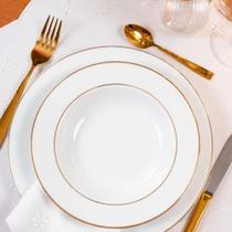 Jogo de jantar em porcelana L'hermitage Majesty Gold 42 peças para 6 pessoas