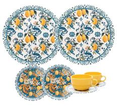 Jogo de jantar le sicille - ceramica alto brilho - 20 pc - estampado Jogo de jantar le sicille - ceramica alto brilho - 20 pc - estampado