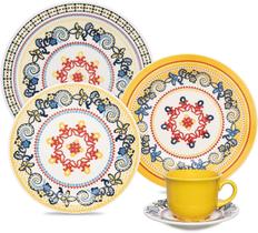 Jogo De Jantar Oxford Linha Luxo 30 Pc em Ceramica Alto Brilho Estampada