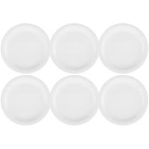 Jogo De Jantar Oxford Pratos Rasos 27cm 06 Peças Gourmet Branco Carâmica